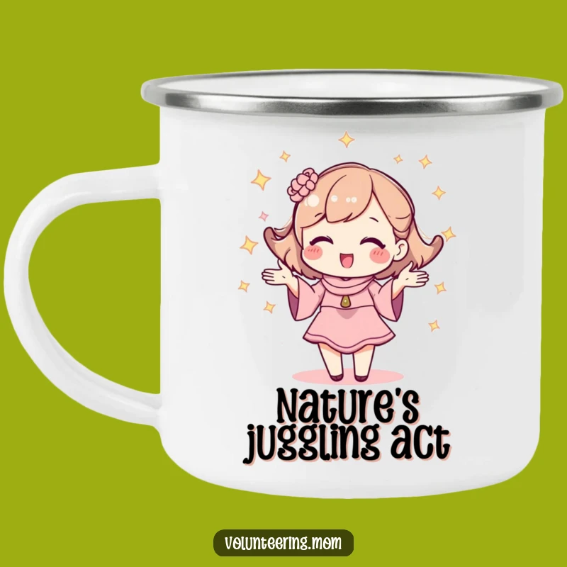 Funny Kawaii Mom Juggling Camping Mug - Sparkly Mom Adventure Cup Gift
