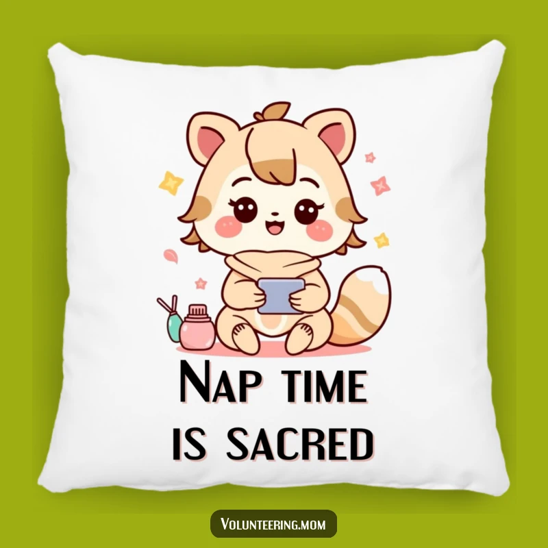 Cozy Funny Pillow: Kawaii Mom Animal Multitasking Joyfully