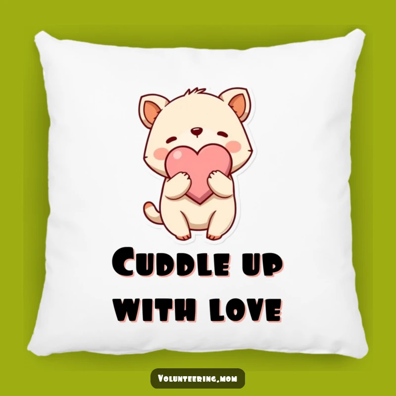 Funny Hug Pillow: Cozy Comfort with Animal Character's Heart Embrace