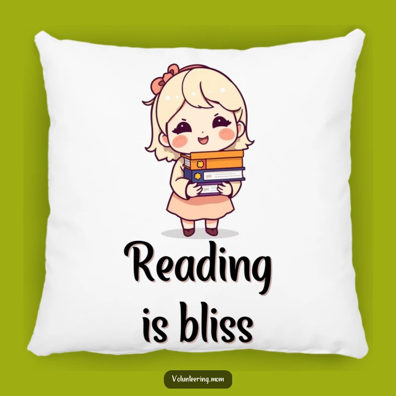 Add a touch of literary flair to your home with this funny pillow! A mom smiles knowingly with a stack of books. Cozy and stylish, a great funny gift.