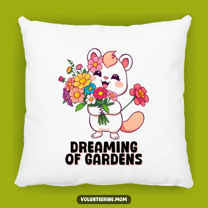 Funny Flower Pillow: Cozy Comfort with Creature's Floral Embrace