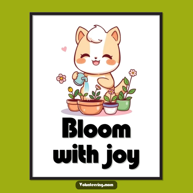 Funny Kawaii Mom Plant Digital Art - Cute Printable Garden Decor, Gift Idea