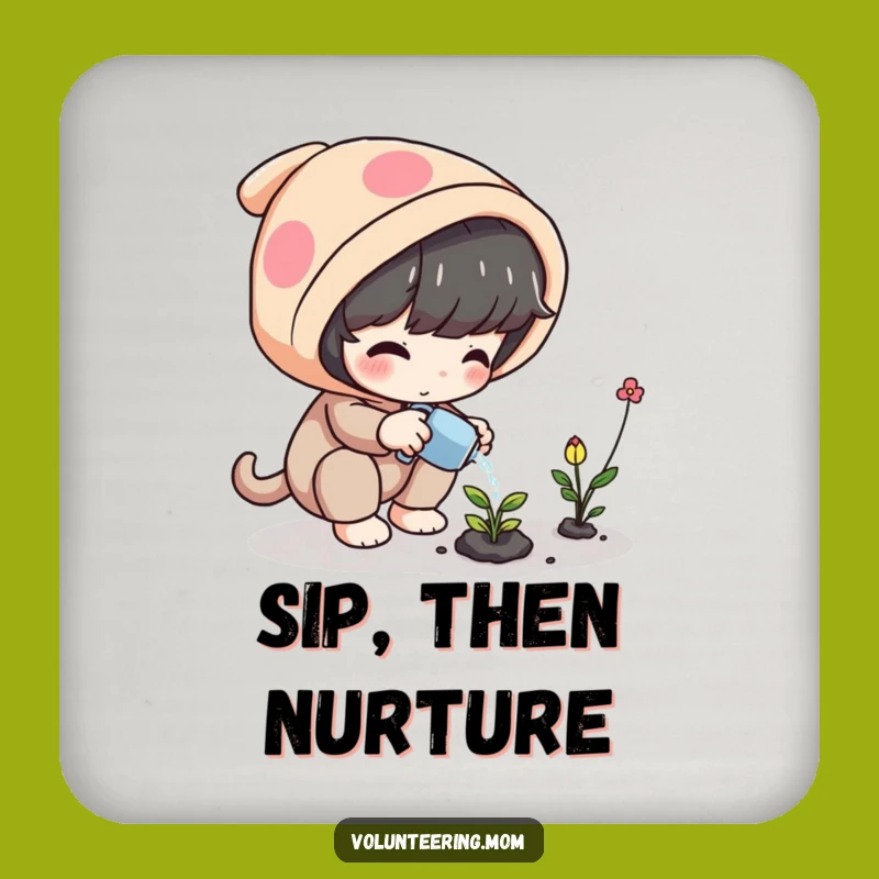 Funny Plant Coaster Set: Protect Surfaces with Magical Watering