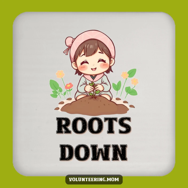 Funny Mom Planting Seed Coaster - Protect Surfaces with Hope
