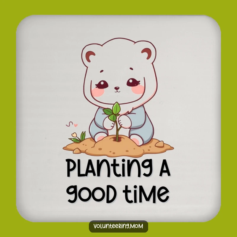 Set of Funny Kawaii Mom Planting Coasters - Nurturing Decor Gift