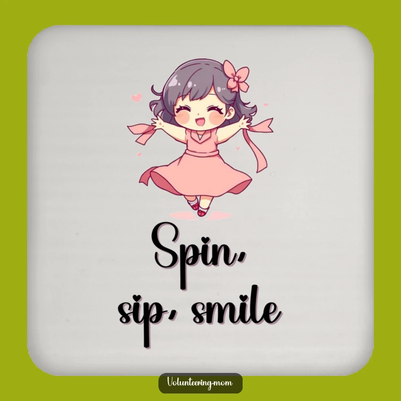 Funny Coaster Set: Mom's Playful Ribbon Spin, Bar Gift