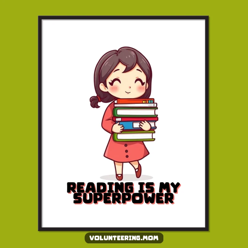 Funny Busy Mom Poster: Hilarious Bookworm Art for Mom's Space