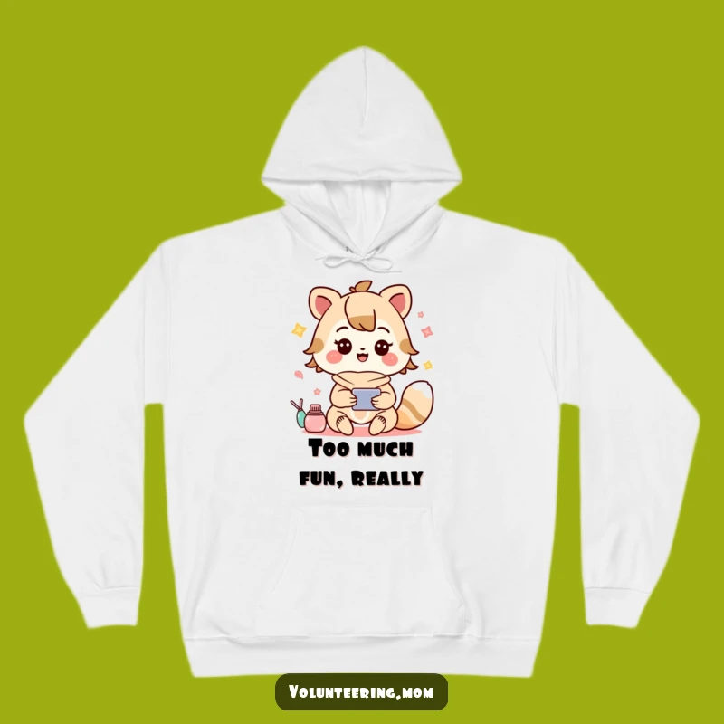 Cozy Funny Hoodie: Kawaii Mom Animal Multitasking with Joy