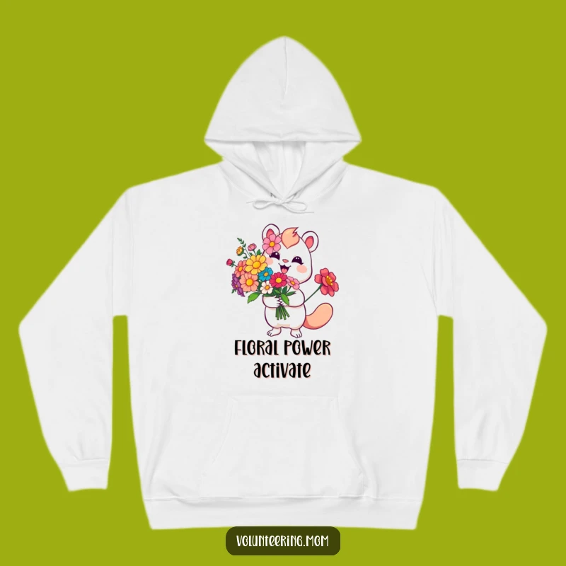 Funny Flower Hoodie: Cozy Comfort with Creature's Floral Smile