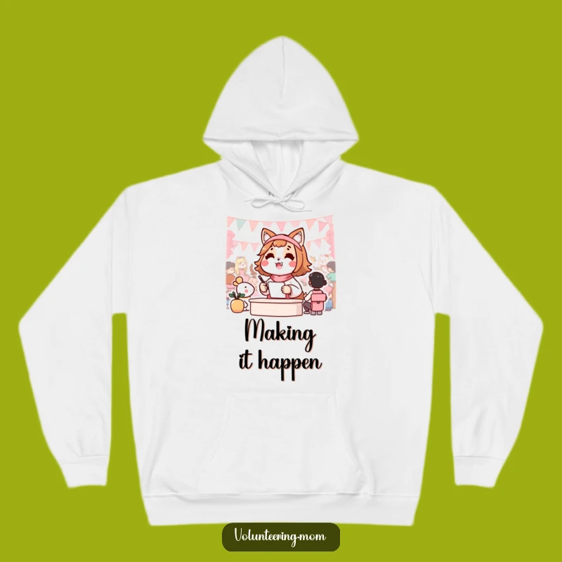Cozy Funny Hoodie: Kawaii Mom Organizing Community Fun