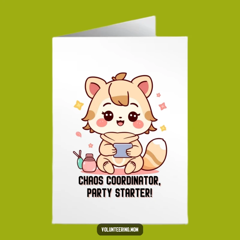 Free Printable Kawaii Mom Birthday Card: Funny DIY Gift for Busy Multitaskers