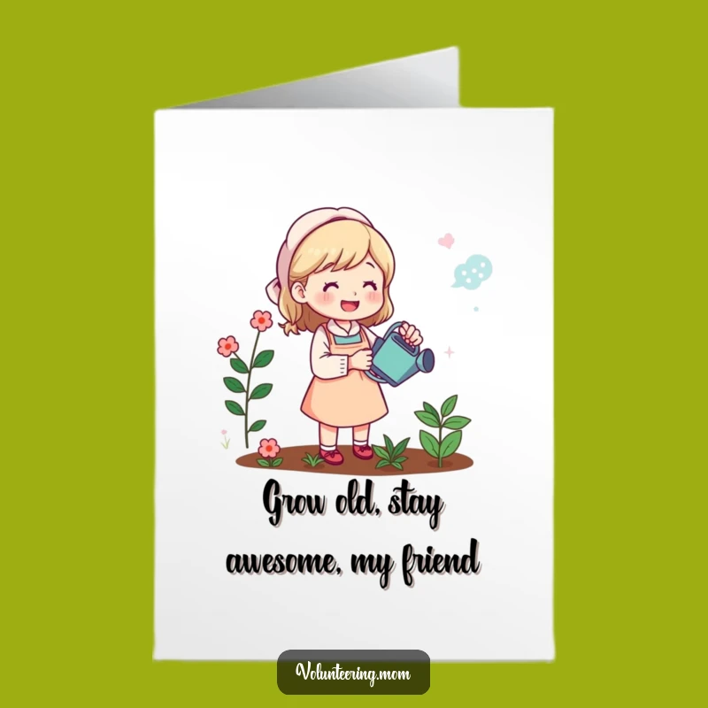 Free Printable Birthday Card: Funny Mom Gardener, Cheerful Bloom, Downloadable Gift