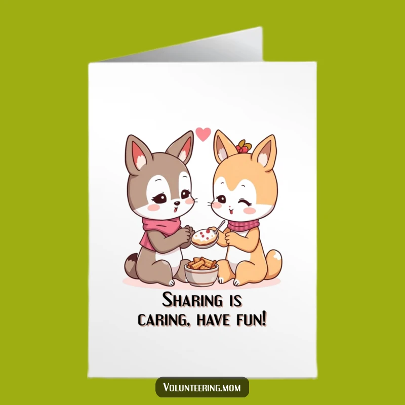 Free Printable Birthday Card: Sharing is Caring Kawaii Mom, Sweet DIY Gift Download