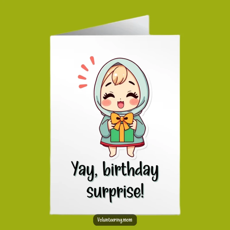 Free Printable Kawaii Mom Birthday Card: Excited Gift Downloadable
