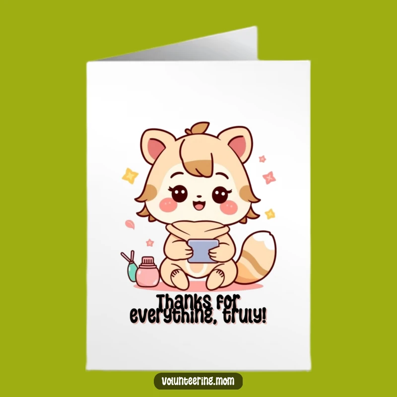 Free Printable Kawaii Mom Thank You Card: A Funny DIY Gift of Gratitude