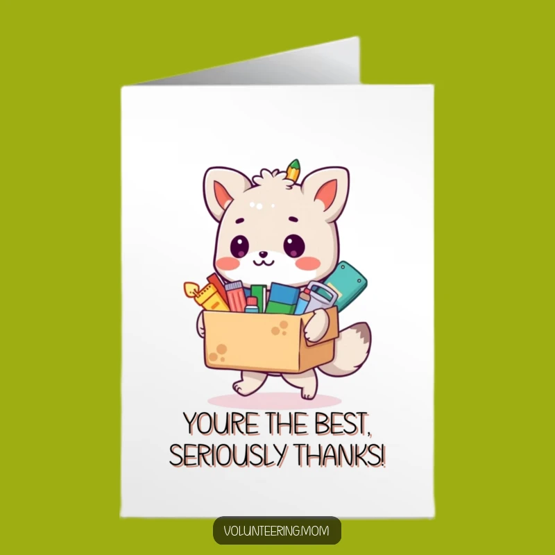 Free Printable Thank You Card: Grateful Animal Shares Colorful Supply Gift