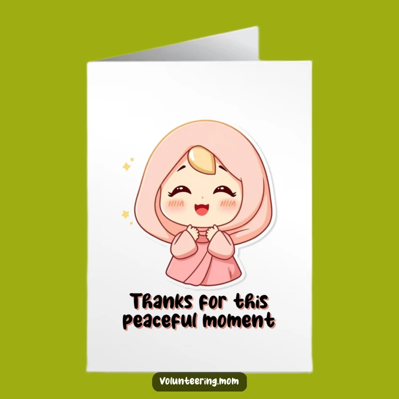 Free Printable Thank You Card: Peaceful Mom Sigh for Gratitude in Soft Light!