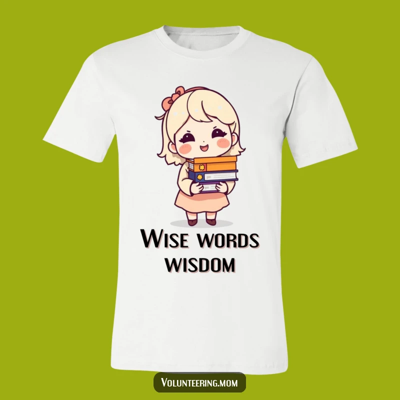 Funny Mom T-Shirt: Book Stack Smile, Hilarious Reader Gift