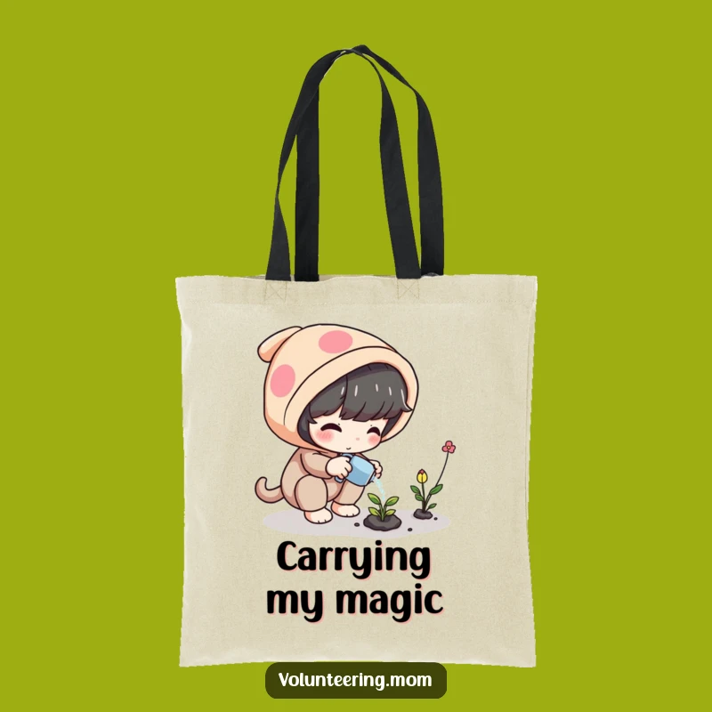 Funny Plant Tote Bag: Carry Magic with Character Watering Plant
